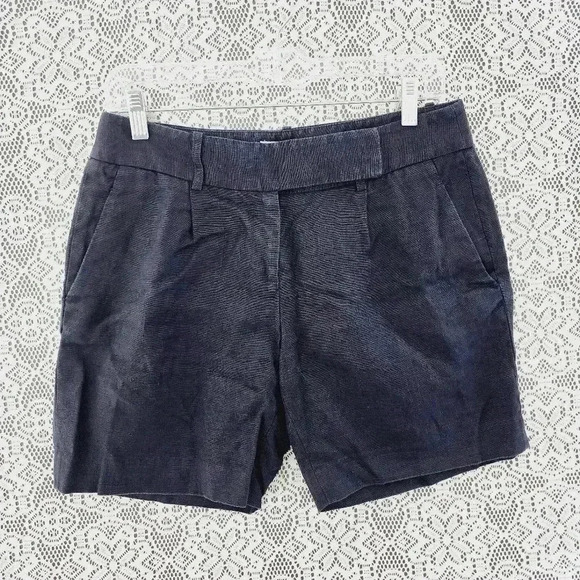 MICHAEL Michael Kors 100% linen bermuda women's shorts 4 navy. blue - Picture 1 of 6